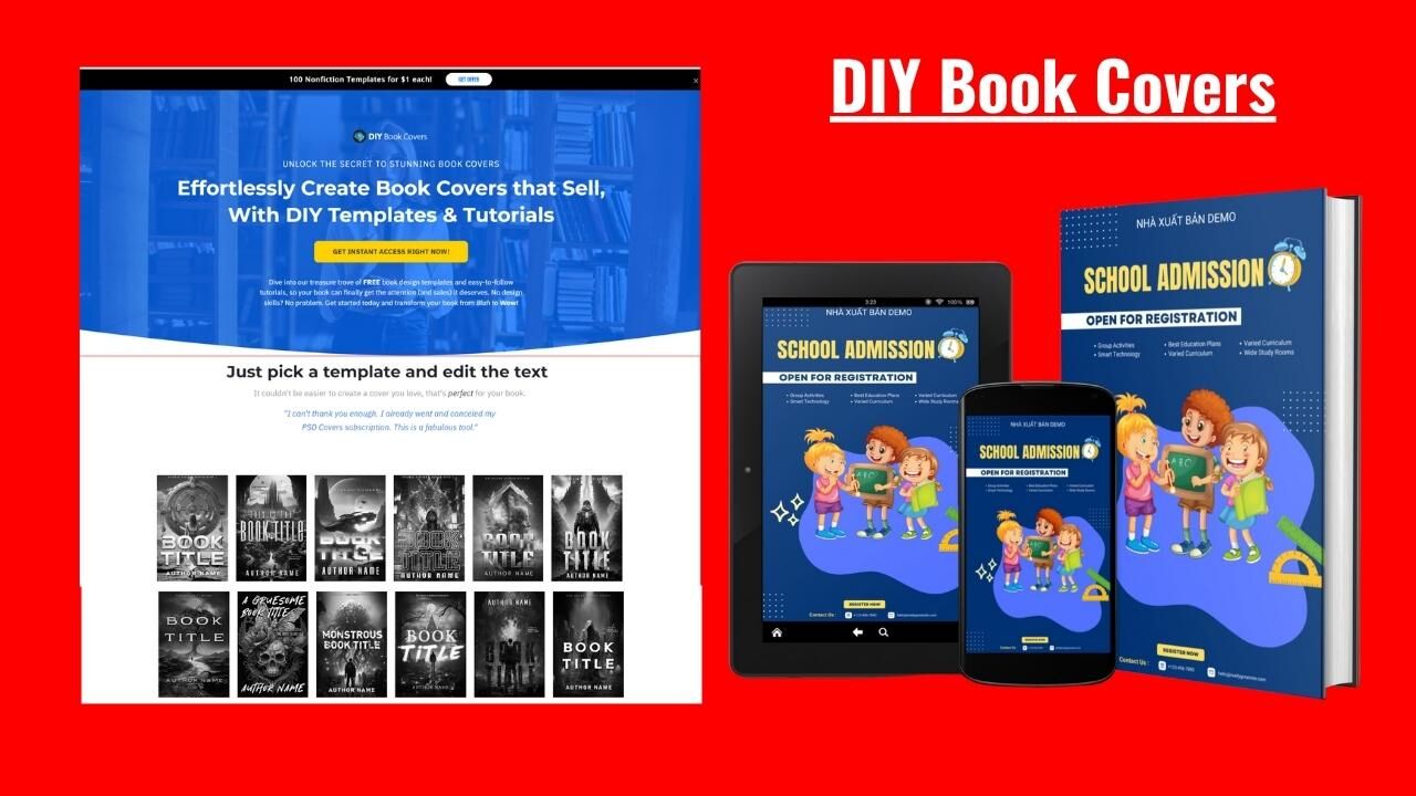 tạo bìa sách online miễn phí DIY Book Covers